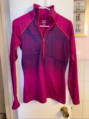 Nike Women's Magenta Long-Sleeve Half-Zip Training Top